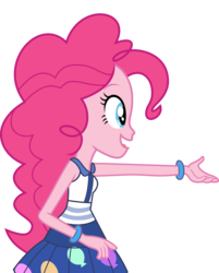 Size: 9000x11212 | Tagged: safe, artist:luckreza8, pinkie pie, equestria girls, g4, my little pony equestria girls: friendship games, .svg available, absurd resolution, clothes, female, inkscape, long hair, offscreen character, open mouth, simple background, solo, talking, transparent background, vector, wristband