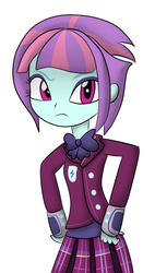 Size: 1700x3000 | Tagged: safe, artist:graytyphoon, sunny flare, equestria girls, g4, my little pony equestria girls: friendship games, bowtie, clothes, crystal prep academy, crystal prep academy uniform, crystal prep shadowbolts, female, pleated skirt, school uniform, skirt, solo, wristband