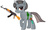 Size: 1024x615 | Tagged: safe, artist:nicki93, oc, oc only, oc:nick melver, pony, unicorn, ak-47, gun, looking at you, magic aura, military, rifle, weapon