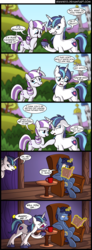 Size: 900x2447 | Tagged: dead source, safe, artist:veggie55, night light, shining armor, twilight velvet, pony, unicorn, g4, awkward, book, chair, coffee mug, comic, comically missing the point, cute, disapproval, female, floppy ears, frown, funny, funny as hell, glare, glowing, glowing horn, grin, hoof hold, horn, levitation, literal minded, magic, male, mare, marriage proposal, missing the point, misunderstanding, nervous, night light is not amused, not this shit again, open mouth, reading, recliner, ring, shining adorable, shining armor is a goddamn moron, shipping denied, smiling, stallion, telekinesis, unamused, veggie you magnificent bastard, wavy mouth, wedding ring
