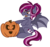 Size: 2168x2050 | Tagged: safe, artist:drawntildawn, oc, oc only, oc:spotlight splash, bat pony, pony, equestria daily, bat pony oc, carving, commission, equestria daily mascots, halloween, high res, jack-o-lantern, knife, mascot, mouth hold, pumpkin, pumpkin carving, simple background, solo, transparent background