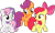 Size: 1363x824 | Tagged: safe, artist:aethon056, apple bloom, scootaloo, sweetie belle, earth pony, pegasus, pony, unicorn, crusaders of the lost mark, g4, my little pony: friendship is magic, .svg available, cutie mark, cutie mark crusaders, it happened, looking back, raised hoof, simple background, svg, the cmc's cutie marks, transparent background, trio, vector