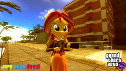 Size: 1280x720 | Tagged: safe, artist:jefejuandavid, sunset shimmer, equestria girls, g4, 3d, gm bigcity, grand theft auto, source filmmaker