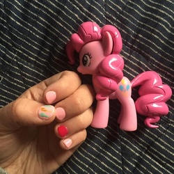 Size: 600x600 | Tagged: safe, pinkie pie, g4, female, fingernails, g.m. berrow, irl, nail polish, photo, toy