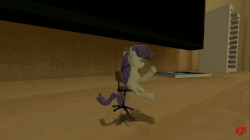 Size: 853x476 | Tagged: safe, artist:edplus, rarity, g4, 3d, animated, chair, female, gmod, i have done nothing productive all day, office chair, solo, spinning, you spin me right round