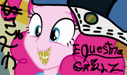 Size: 640x378 | Tagged: safe, edit, screencap, pinkie pie, equestria girls, g4, cropped, female, grills, solo