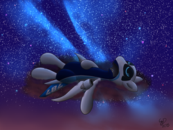 Size: 1280x960 | Tagged: safe, artist:goldenpansy, oc, oc only, original species, plane pony, pony, boeing 787, cloud, dreamliner, night sky, plane, sleeping, solo, stars