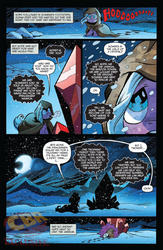Size: 900x1384 | Tagged: safe, artist:andypriceart, idw, official comic, radiant hope, pony, umbrum, unicorn, g4, siege of the crystal empire, spoiler:comic, spoiler:comic35, cloak, clothes, dark crystal, female, mare, night, preview, snow