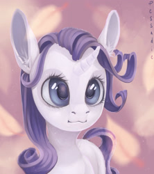 Size: 2309x2598 | Tagged: safe, artist:pessadie, rarity, pony, unicorn, g4, :3, curved horn, ear fluff, female, high res, horn, mare, solo