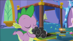 Size: 1906x1078 | Tagged: safe, screencap, spike, g4, the one where pinkie pie knows, comic book, smoke, twilight's castle