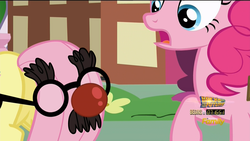 Size: 1920x1080 | Tagged: safe, screencap, fluttershy, pinkie pie, pony, g4, the one where pinkie pie knows, butt, female, groucho mask, mare, plot