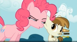 Size: 1664x921 | Tagged: safe, screencap, featherweight, pinkie pie, g4, the one where pinkie pie knows, squint