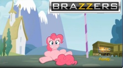 Size: 1672x929 | Tagged: safe, edit, edited screencap, screencap, pinkie pie, g4, the one where pinkie pie knows, brazzers, featureless crotch, female, solo
