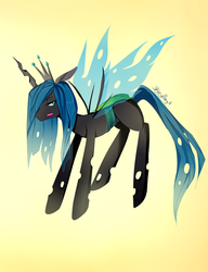 Size: 1000x1300 | Tagged: dead source, safe, artist:skyeypony, queen chrysalis, changeling, changeling queen, g4, crown, female, jewelry, regalia, solo