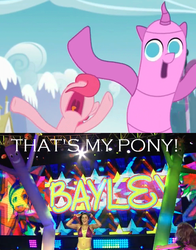 Size: 704x897 | Tagged: safe, screencap, pinkie pie, g4, the one where pinkie pie knows, airdancer, bayley, meme, nxt, that's my pony, that's my x, wacky waving inflatable tube pony, wwe