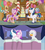 Size: 1368x1528 | Tagged: safe, artist:mlp-silver-quill, edit, edited screencap, screencap, princess cadance, shining armor, oc, oc:silver quill, alicorn, pony, unicorn, after the fact, g4, make new friends but keep discord, season 5, the one where pinkie pie knows, after the fact: make new friends but keep discord, bed, cake, female, grin, hilarious in hindsight, horn, horns are touching, implied good clean married sex, implied sex, male, mare, meme origin, pillow, somepony sleeps next to shining armor and princess cadance, stallion, wide eyes