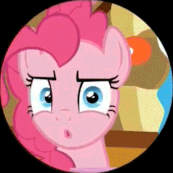 Size: 382x380 | Tagged: safe, screencap, pinkie pie, earth pony, pony, g4, season 5, the one where pinkie pie knows, animated, female, fourth wall, gif, head shake, head shaking in the comments, looking at you, mare, no, reaction image, solo