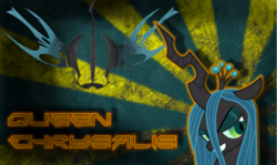 Size: 1931x1148 | Tagged: safe, artist:mlp-wallpapercreator, queen chrysalis, changeling, changeling queen, g4, female, solo, wallpaper