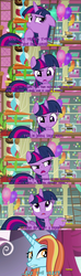 Size: 1420x4793 | Tagged: safe, sassy saddles, twilight sparkle, alicorn, pony, g4, rarity investigates, the one where pinkie pie knows, celestia redux, comic, female, impractical jokers, mare, screencap comic, twilight sparkle (alicorn)