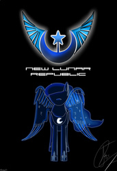 Size: 2400x3500 | Tagged: safe, artist:nexcoyotlgt, princess luna, g4, female, high res, new lunar republic, solo, symbol