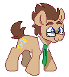 Size: 98x110 | Tagged: safe, artist:buljong, doctor whooves, time turner, earth pony, pony, g4, animated, glasses, male, pixel art, solo, sprite, stallion