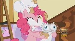 Size: 639x356 | Tagged: safe, screencap, pinkie pie, g4, the one where pinkie pie knows, eye bulging, eye scream, eyes, newspaper, special eyes