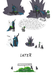 Size: 2000x3000 | Tagged: safe, artist:4as, queen chrysalis, oc, oc:anon, changeling, changeling queen, human, g4, changeling feeding, comic, dark comedy, dead, death, drinking straw, female, high res, male, reality ensues, simple background, skeleton, straw, transparent background, worth it