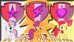 Size: 1920x1080 | Tagged: safe, artist:rockingbeatlp, apple bloom, scootaloo, sweetie belle, crusaders of the lost mark, g4, my little pony: friendship is magic, cutie mark, cutie mark crusaders, the cmc's cutie marks, wallpaper