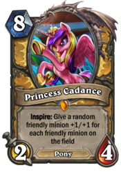 Size: 400x573 | Tagged: safe, artist:harwick, princess cadance, alicorn, g4, badass, badass adorable, belly, card, crossover, crown, cute, female, hearthstone, hoof shoes, jewelry, mare, peytral, princess shoes, regalia, slender, thin