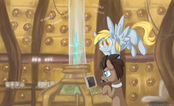 Size: 1018x621 | Tagged: safe, artist:buljong, derpy hooves, doctor whooves, time turner, earth pony, pony, ask doctor whooves, g4, ask, male, stallion, tardis, tumblr