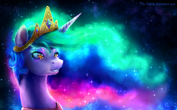 Size: 1920x1200 | Tagged: dead source, safe, artist:9de-light6, princess celestia, alicorn, pony, g4, female, fluffy, smiling, solo