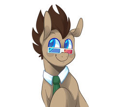 Size: 1123x991 | Tagged: safe, artist:buljong, doctor whooves, time turner, earth pony, pony, ask doctor whooves, g4, 3d glasses, ask, male, solo, stallion, tumblr