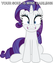 Size: 862x1024 | Tagged: safe, rarity, g4, made in manehattan, my little pony: friendship is magic, darling, female, image macro, meme, solo, your soul is mine