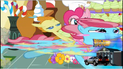 Size: 860x484 | Tagged: safe, screencap, cup cake, pinkie pie, pumpkin cake, g4, season 5, the one where pinkie pie knows, animation smear, back to the future, great moments in animation, smear frame, sugarcube corner