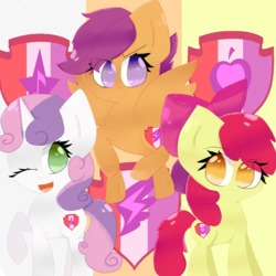 Size: 3009x3009 | Tagged: safe, artist:katherinebrazil58, apple bloom, scootaloo, sweetie belle, crusaders of the lost mark, g4, cutie mark, cutie mark crusaders, high res, the cmc's cutie marks