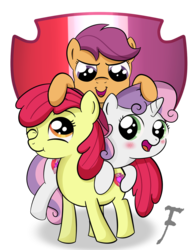 Size: 2012x2573 | Tagged: safe, artist:flufflelord, apple bloom, scootaloo, sweetie belle, earth pony, pegasus, pony, unicorn, crusaders of the lost mark, g4, apple bloom's bow, blushing, bow, cute, cutie mark, cutie mark crusaders, female, filly, hair bow, high res, looking up, pony pile, scootalove, smiling, the cmc's cutie marks, wink
