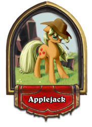 Size: 400x550 | Tagged: safe, applejack, g4, class, female, hearthstone, hearthstone hero, solo