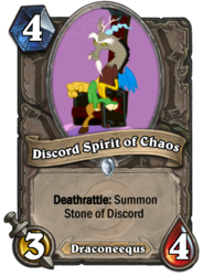 Size: 400x543 | Tagged: safe, discord, g4, card, crossover, hearthstone, trading card