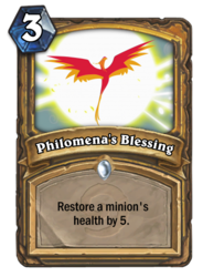 Size: 400x543 | Tagged: safe, philomena, phoenix, g4, card, crossover, hearthstone, trading card