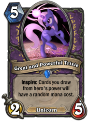 Size: 400x543 | Tagged: safe, trixie, pony, unicorn, g4, butt, card, crossover, female, great and powerful, hearthstone, mare, plot, trading card