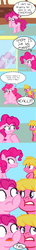 Size: 1500x10478 | Tagged: safe, artist:oneovertwo, cherry berry, pinkie pie, g4, the one where pinkie pie knows, awkward, comic, faic, no, personal space invasion, squishy cheeks, uncomfortable