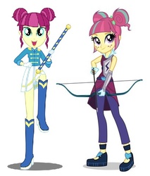 Size: 409x480 | Tagged: safe, artist:shafty817, majorette, sour sweet, sweeten sour, equestria girls, g4, my little pony equestria girls: friendship games, background human, female, headcanon, long lost sisters, long lost twins, similarities, sisters, solo, sweetly and sourly