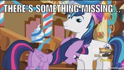 Size: 1000x564 | Tagged: safe, edit, edited screencap, screencap, shining armor, twilight sparkle, alicorn, pony, unicorn, g4, the one where pinkie pie knows, butt, caption, female, image macro, male, mare, meme, out of context, plot, stallion, twilight sparkle (alicorn)