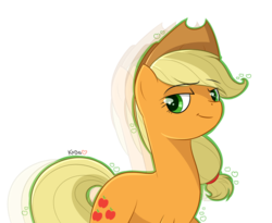 Size: 950x780 | Tagged: safe, artist:kodabomb, applejack, earth pony, pony, g4, female, looking at you, mare, simple background, smug, solo, transparent background