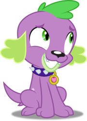 Size: 3602x5000 | Tagged: safe, artist:dashiesparkle, spike, spike the regular dog, dog, equestria girls, g4, my little pony equestria girls, .svg available, absurd resolution, awkward smile, collar, male, ponyscape, simple background, sitting, smiling, solo, spike the dog, transparent background, vector