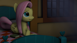 Size: 1920x1080 | Tagged: safe, artist:stormtrooper1701, fluttershy, g4, 3d, book, fluttershy's cottage, source filmmaker