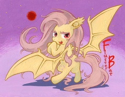 Size: 911x702 | Tagged: safe, artist:冬乃, fluttershy, bat pony, pony, g4, female, flutterbat, solo