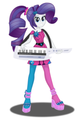 Size: 1764x2688 | Tagged: safe, artist:deannaphantom13, rarity, equestria girls, g4, my little pony equestria girls: rainbow rocks, clothes, female, keytar, looking at you, musical instrument, rainbow rocks outfit, simple background, solo, transparent background