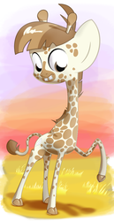 Size: 578x1121 | Tagged: safe, artist:changeling #209458, featherweight, giraffe, g4, the one where pinkie pie knows, giraffied, pun, species swap