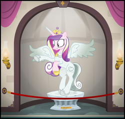 Size: 2030x1925 | Tagged: safe, artist:icaron, princess cadance, g4, inanimate tf, magic suppression, museum, objectification, petrification, plinth, show accurate, solo, statue, story in the comments, story included, transformation, unwilling transformation